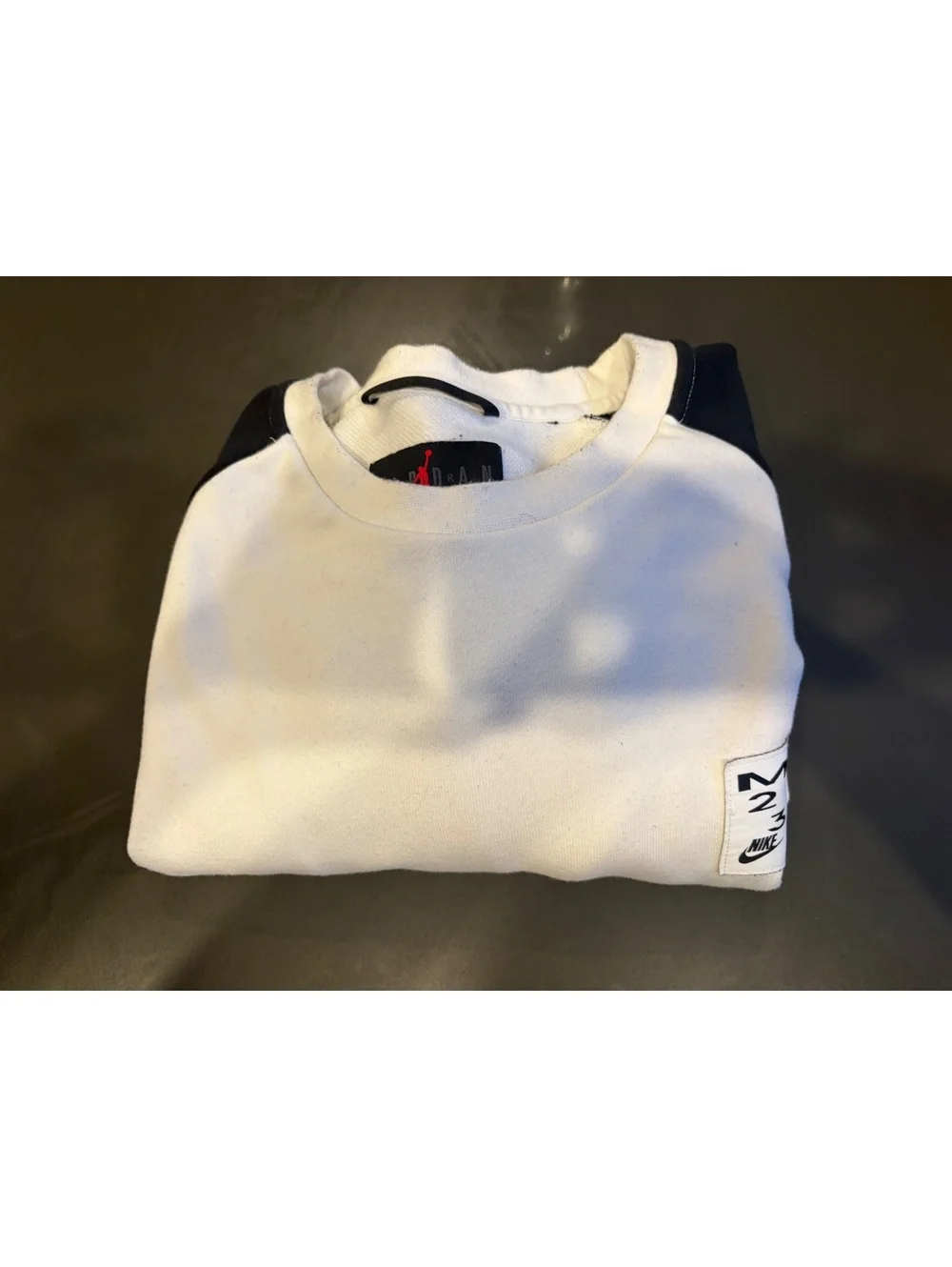 Jordan Long Sleeve Raglan Sweatshirt in Black and White, XL